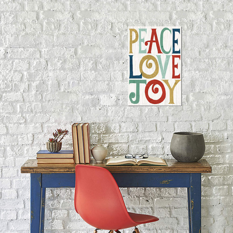 Peace, Love, Joy by Michael Mullan - Print on Canvas, 101.6 cm H x 66.04 cm W x 3.175 cm D, No Frame