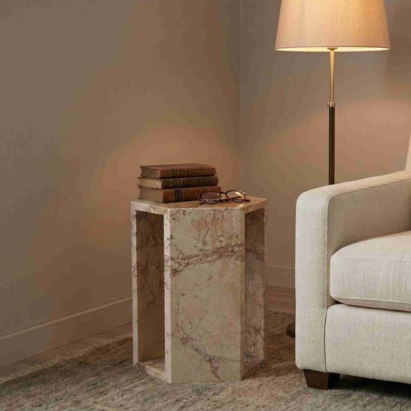 Table d'appoint en marbre naturel, Rose