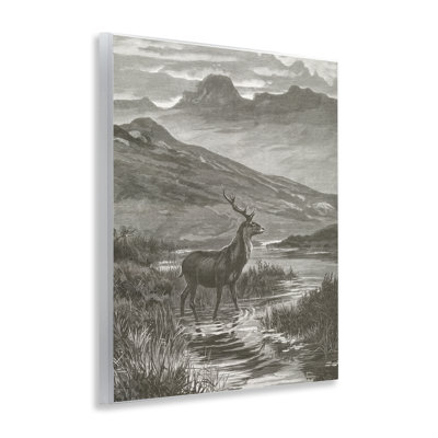 Vintage Stag & Mountains Wall Plaque, design by Wild Apple Portfolio