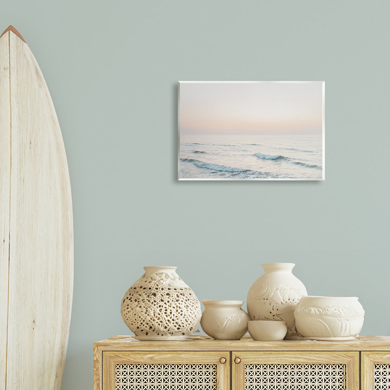 "Rolling Waves At Dawn", art mural sur bois par Sissi et Seb, H 13 po x l 19 po
