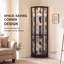 Vitrine de coin lumineuse avec portes en verre et tablettes en verre-128497999