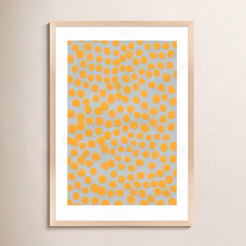 Navi Safran sur gris par Michela Sorrentino - Peinture, H 38 po x l 26,5 po x P 1,25 po, Brun