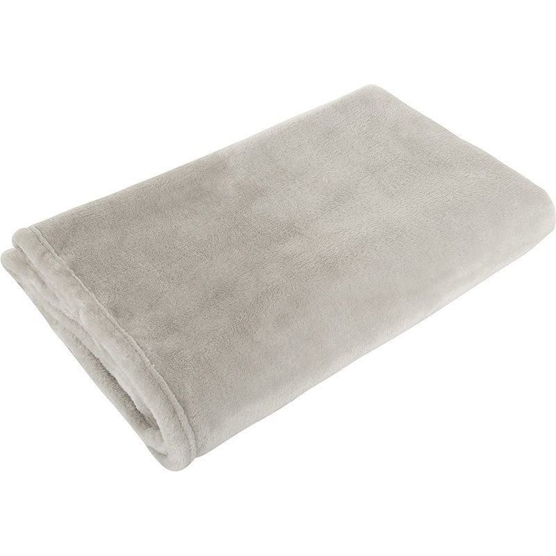  Jeté en polyester de luxe, Gris, L 90 po x L 108 po