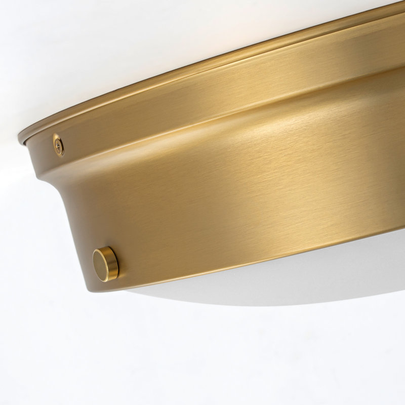 17" Modern Drum Frosted Glass Shade LED Flush Mount