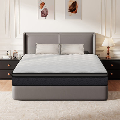 Evann Queen 10" Medium Firm Hybrid Mattress with Cooling Gel Memory Foam, Pressure Relief, Motion Isolation & Reinforced Edge Support
