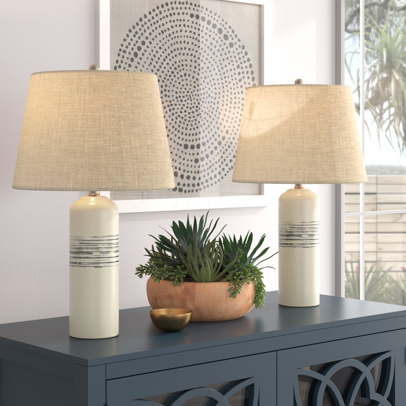 Lampe de table 25,5 po blanc / brun Digennaro