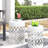 Outdoor Metal S/2 End Tables, Modern Look, White Powder-coated Iron, Iron Cut Design, No Assembly, 13.99”w X 13.99”d 18.33”h & 12.00”w 12.00”d 16.00”h Stylish Table Pair, Minimalist Frame,