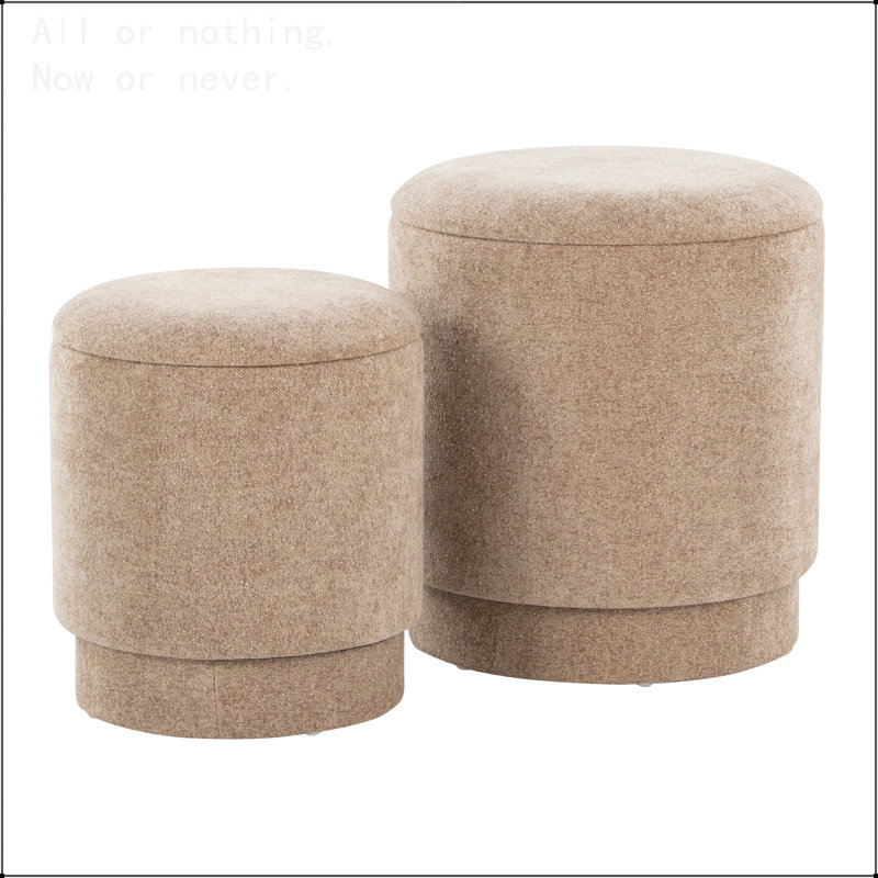 Ensemble de repose-pieds rembourré en tissu, Brun