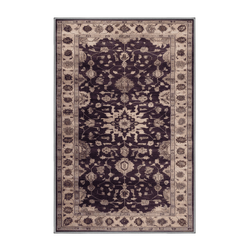 Tapis brun lavable à la machine, Rectangle 4pi x 6 pi