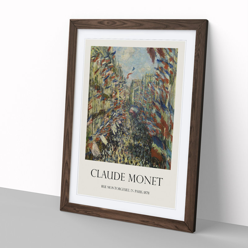 Rue Montorgueil in Paris by Claude Monet - Picture Frame Graphic Art, 48cm H x 36cm W x 2cm D