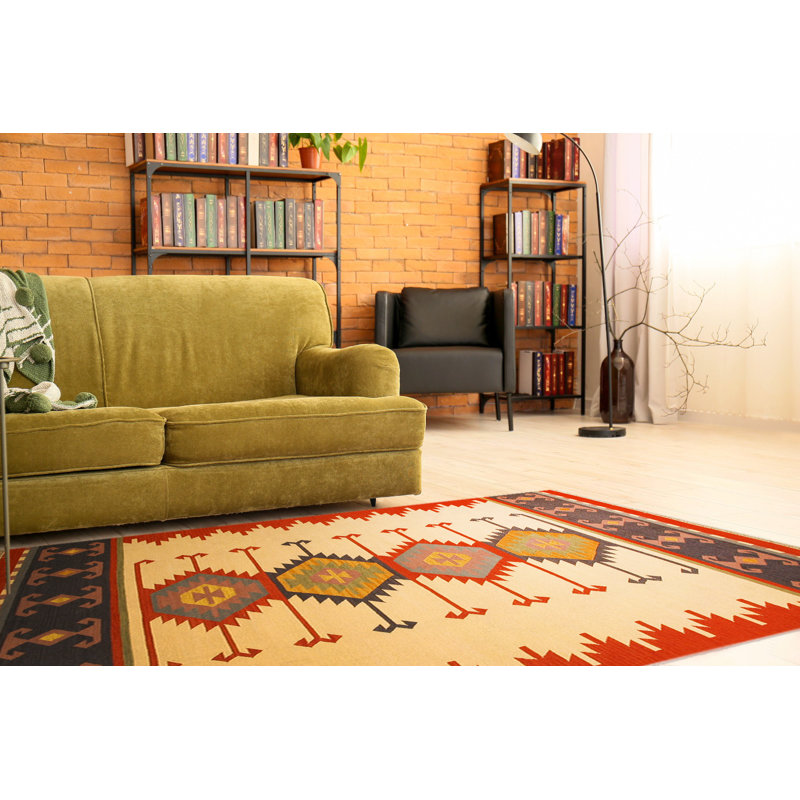 Tapis géométrique Keysari Kilim, Rectangle de 10 pi x 14 pi