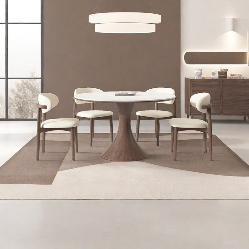 Table de salle à manger ronde en bois de frêne, H 29,52 po x L 51,18 po x l 51,18 po