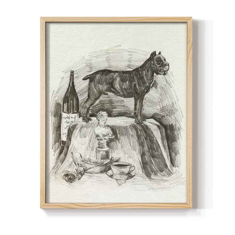 «A Gentleman I», reproduction encadrée - bois massif, H 15 po x l 12 po, Naturel