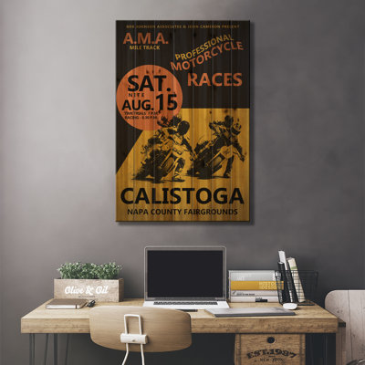 Calistoga Motorcycle Races Print On Acrylic Glass