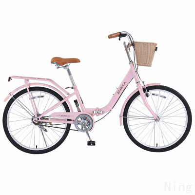 Vélo pliant à vitesse unique de 24 pouces, cadre en acier durable, conception compacte pour faciliter le rangement et les déplacements