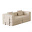  Canapé-lit modulaire en velours côtelé de 72,4 po avec mousse haute densité - beige-1545817356