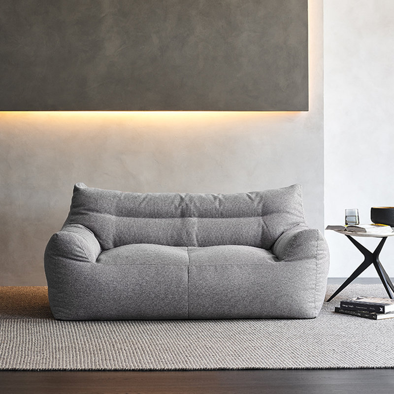 Simple cotton and linen bean bag sofa, Grey Cotton Blend