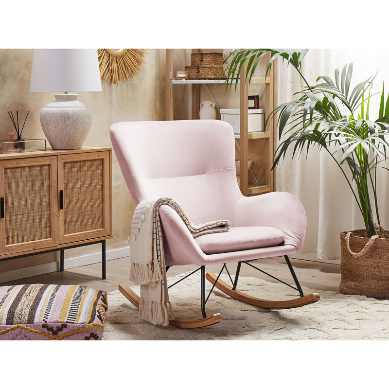 Pandora Upholstered Rocking Chair, Pink