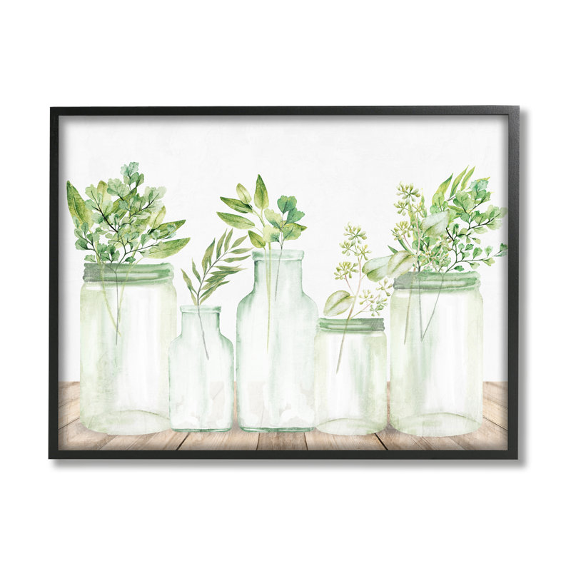 «Varied Herb Plant Arrangement Mixed Country Blooms - Floater Frame», impression sur toile, H 16 po x l 20 po x P 1,5 po