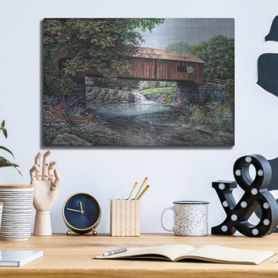  'Covered Bridge' by Campbell Frost Metal Wall Art, 16" x 12"