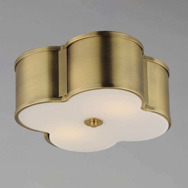 Clover-Flush Mount, Natural Aged Brass