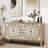 Carved Sideboard with Door and Solid Wood Legs-649563576-662281928