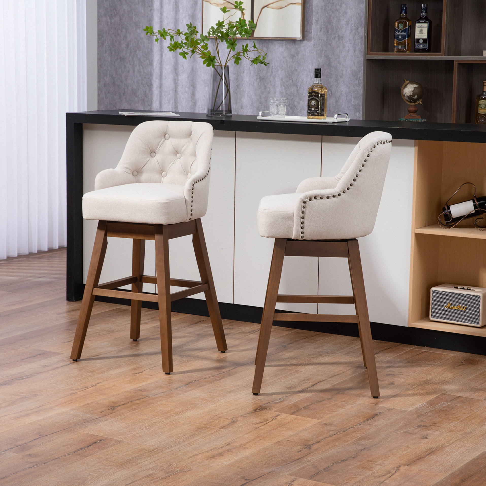 Corrigan Studio® Bar Stools Set of 2 Counter Height Chairs with ...