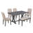6-Piece Farmhouse Dining Table Set With Rectangular Trestle Table, 4 Upholstered Chairs, And Bench For Elegant And Comfortable Dining, Dining Table Set