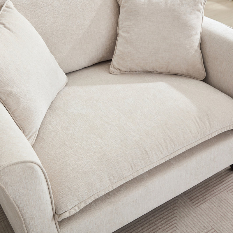 Fauteuil surdimensionné 46,3 po, tissu chenille, Cream