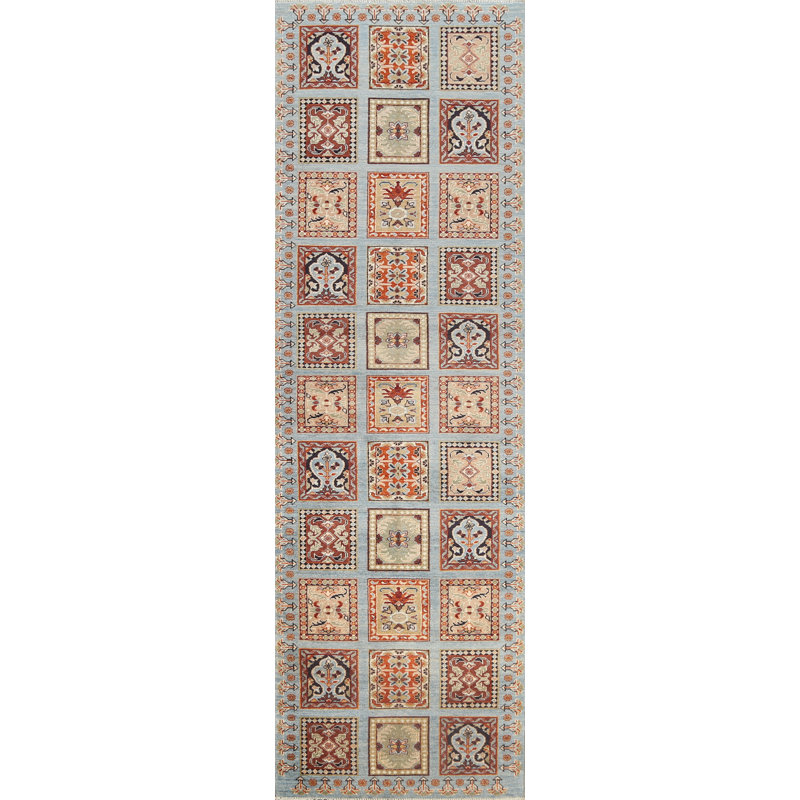 Tapis de couloir oriental style jardin Kazak 3 x 10