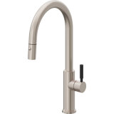 Corsano Contemporary Pull Down Kitchen Faucet with Button Sprayer High Arc Spout and BST Series Handle