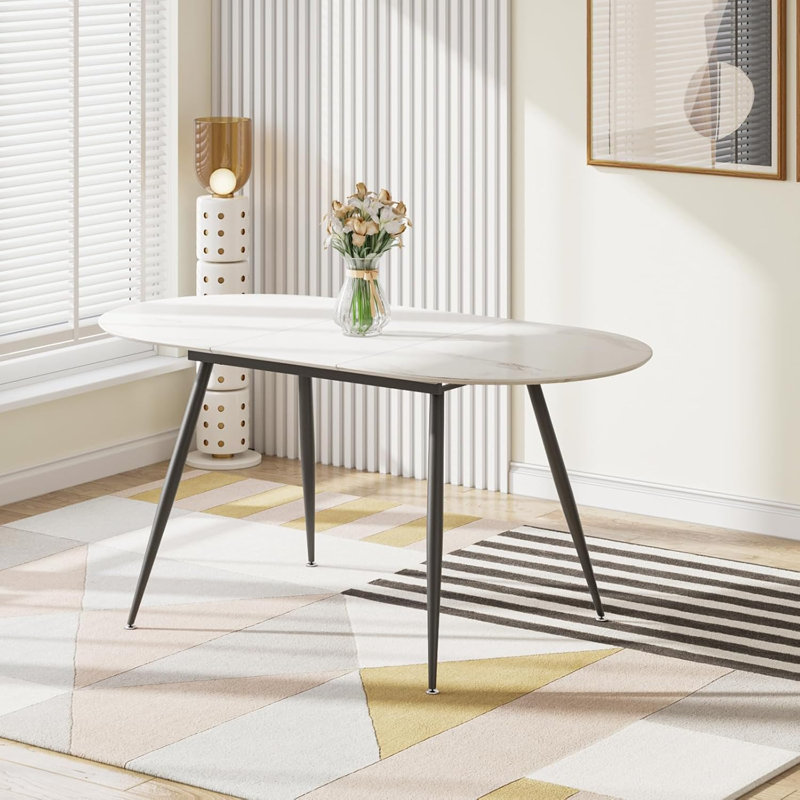 4 - Person Extendable Dining Set, Brown, White