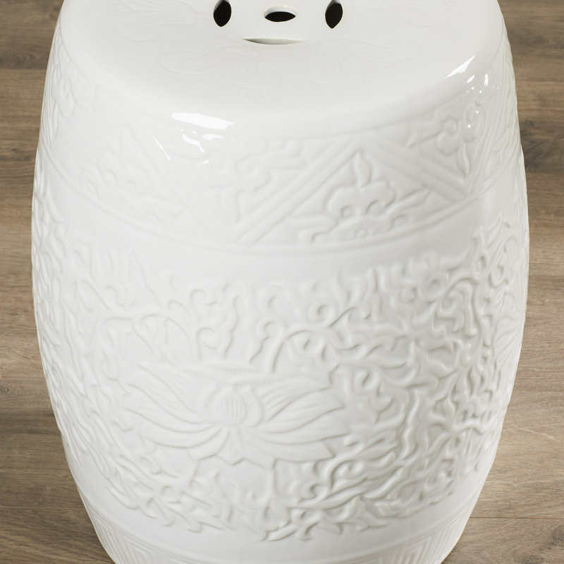 Tabouret de jardin Lavin, Blanc