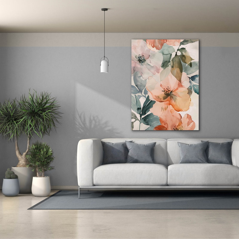 Art mural sur toile Epic Graffiti «Watercolor Floral 3» par Andreas Magnusson, H 54 po x l 40 po x P 1,5 po