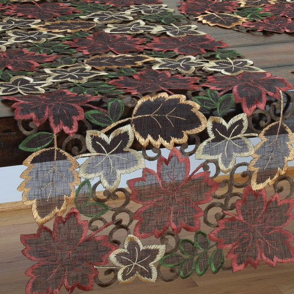 Amryis Embroidered Cutwork Harvest Table Runner, 54" L x 15" W