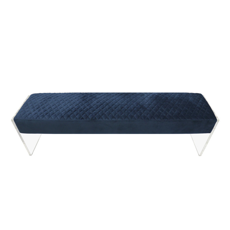 Tribecca Upholstered Bench, Blue