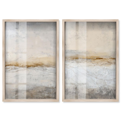 Cracked Earth Serenity Shadowbox Print Abstract Wall Decor Set by Art Remedy, Black Frame, 10 x 15
