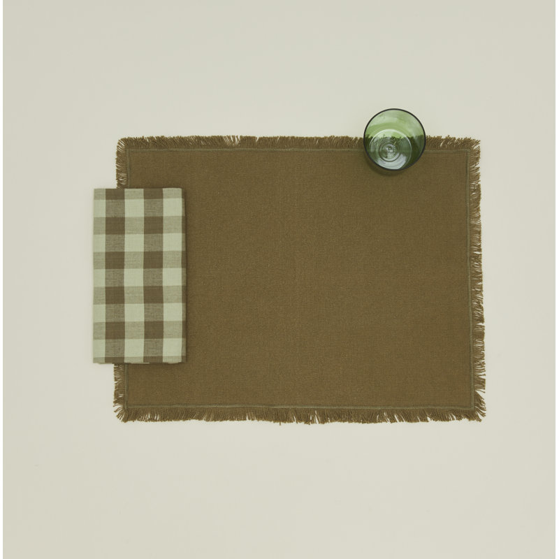 Essential Gingham Dinner Napkins, Sage/Olive