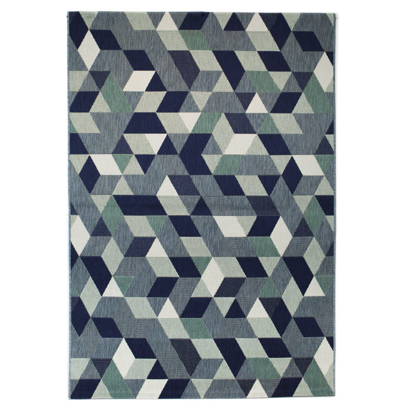 Tapis intérieur / extérieur bleu Mccreary, Rectangle 8 pi x 10 pi