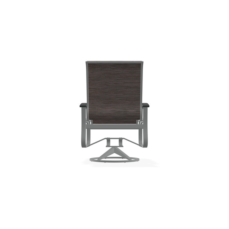 Belle Isle Sling Aluminum Frame Dining Height Swivel Rocker with Marine Grade Polymer Arm Accent, James, Graphite