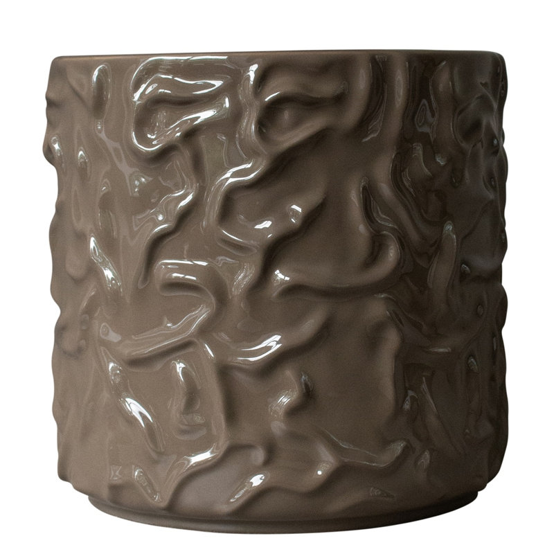 Vase de table en céramique Josephine, Grège, H 12,6 po x l 4,75 po x P 4,75 po