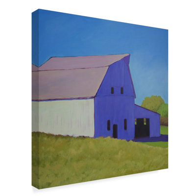 « grange over the hill », reproduction de peinture à l’acrylique sur toile tendue