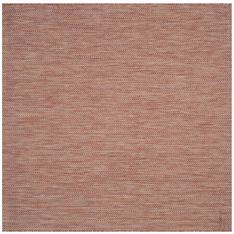 Tapis d'intérieur / extérieur Deycy, Red/Beige, Carré 4 pi