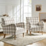 Arching Farmhouse 29.5" Wide Polyester Armchair with Solid Wood Legs
