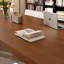 Bureau rectangulaire à 3 tiroirs en bois massif brun noisette-109513979