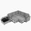 Canapé-lit modulaire convertible en L 84,7 po