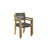 102" French X Reclaimed Teak Indoor Outdoor Dining Table Set With Rope Teak Armchairs-1512000676