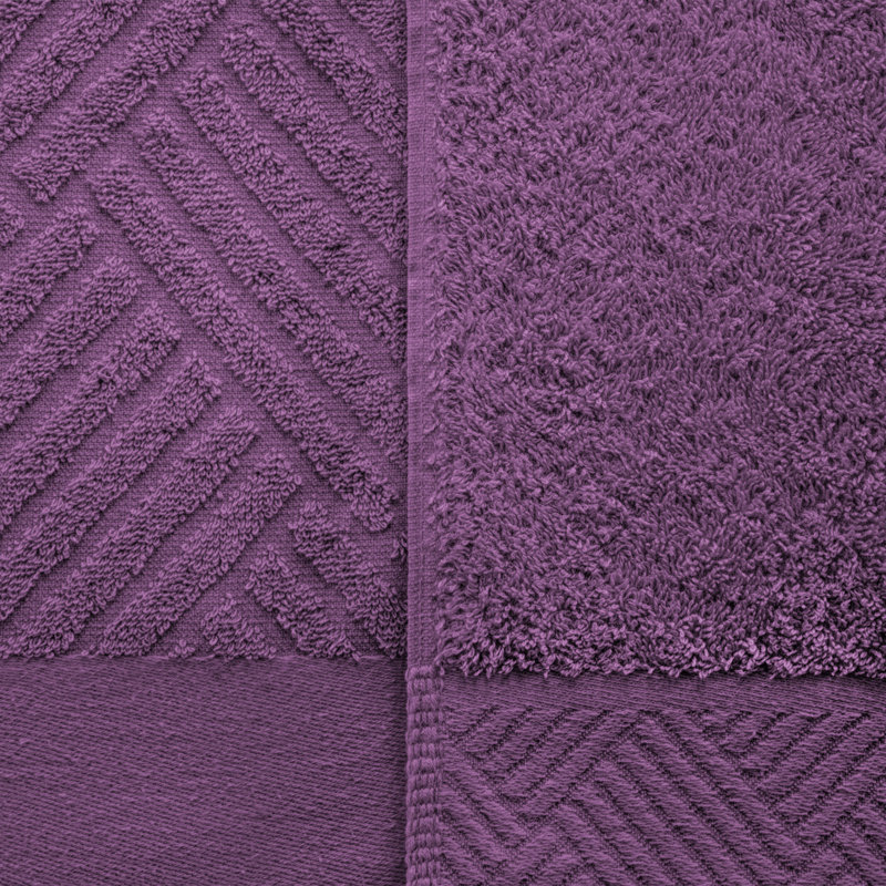 Ensemble de serviettes en coton égyptien certifié 6 pièces Aldin, Pourpre majestueux