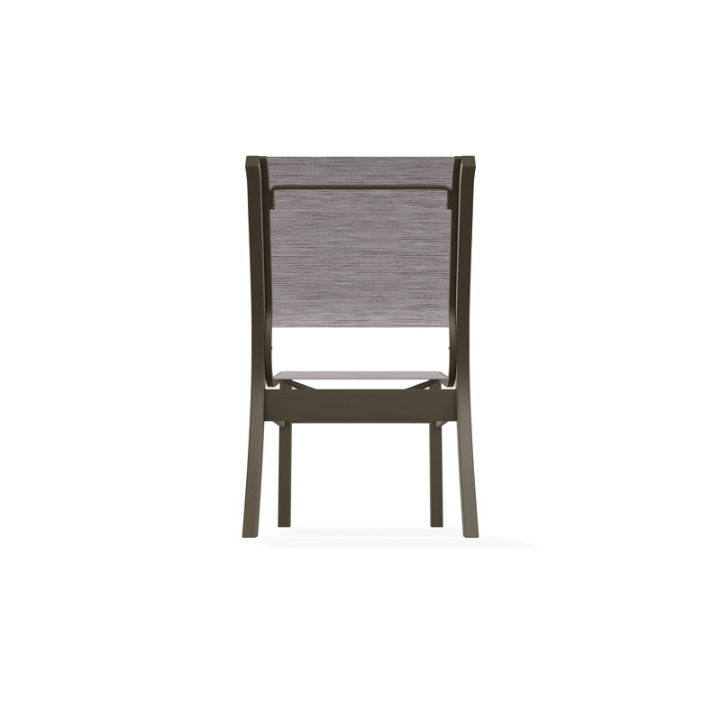 Chaise d'appoint empilable en polymère de qualité marine Leeward Sling, Fossile, Bois de plage