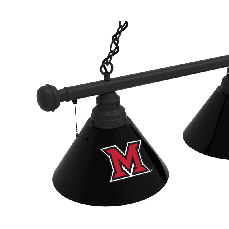 3 - Light Pool Table Lights Pendant, Black, Miami (OH) RedHawks